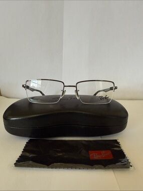 Ray-Ban RB 6263 (2502) Men’s Semi-Rimless Rectangular Eyeglasses Frame,Metal